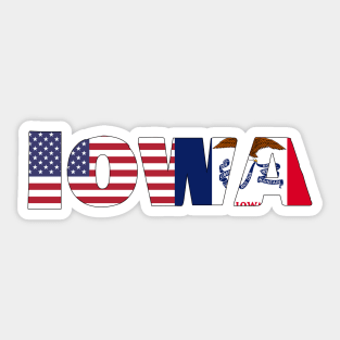 Iowa State/American Flag Logo Sticker